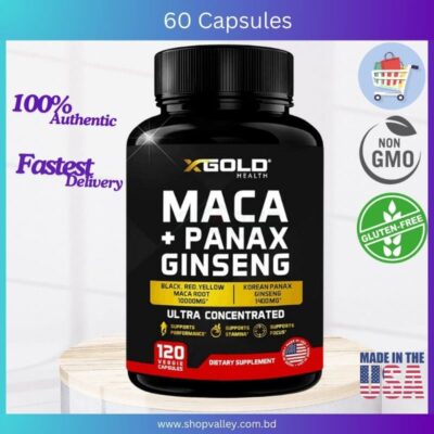 X Gold Maca 10,000mg + Korean Panax Ginseng 1400mg-120 capsules