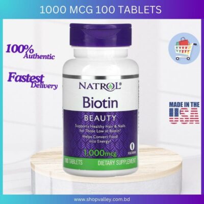 Natrol Biotin 1000 mcg 120 tablets, Support Healthy Hair, Skin & Nails