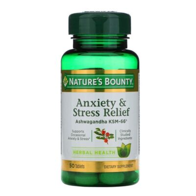 Nature's Bounty, Anxiety & Stress Relief, Ashwagandha KSM-66, 50 Tablets