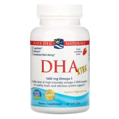 Nordic Naturals, DHA Xtra, Strawberry, 1,660 mg, 60 Soft Gels