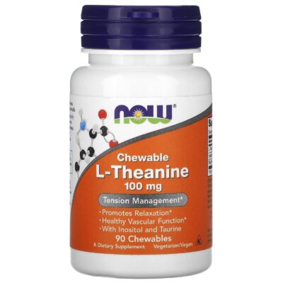 Now Foods, L-Theanine, 100 mg, 90 Veg Capsules