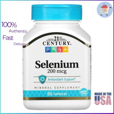 21st Century Selenium 200 mcg 60 Capsules bottle – antioxidant health supplement