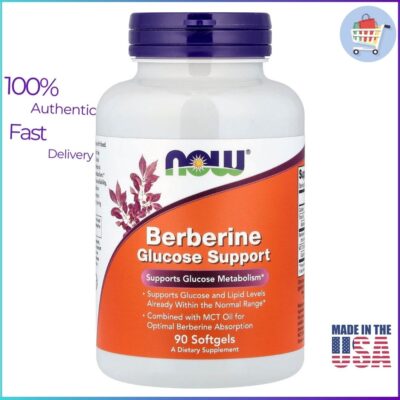 NOW Foods Berberine Glucose Support 90 Softgels Bottle