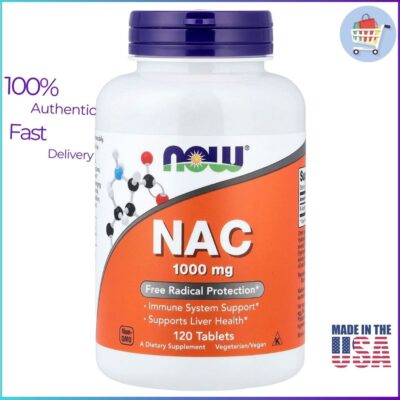 NOW Foods NAC 1000 mg 120 tablets bottle front