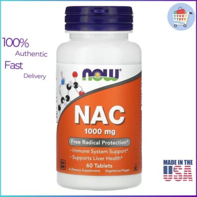 NOW Foods NAC 1000 mg 60 tablets bottle front