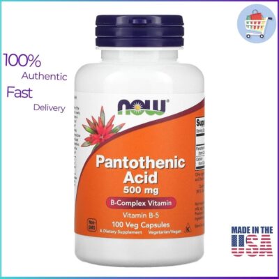 NOW Foods Pantothenic Acid 500 mg – Vitamin B-5 Energy & Metabolism Support Supplement
