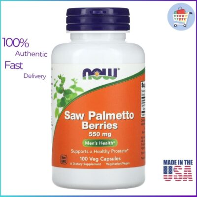 NOW Foods Saw Palmetto Berries 550 mg 100 Veg Capsules bottle