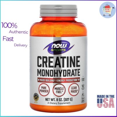 NOW Foods Creatine Monohydrate Powder 8 oz – Pure Creatine Supplement for Muscle & Strength