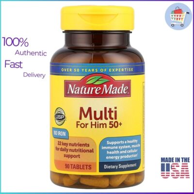 Nature Made Multi For Him 50+ 90 Tablets bottle