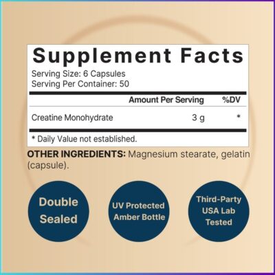 NatureBell Creatine Monohydrate 3000 mg 300 Capsules_ supplement Facts