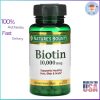 Nature’s Bounty Biotin 10,000 mcg 120 Rapid Release Softgels Bottle Front | Hair Skin Nails Supplement