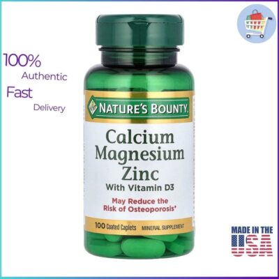 Nature's Bounty, Calcium Magnesium Zinc with Vitamin D3, 100 Coated Caplets