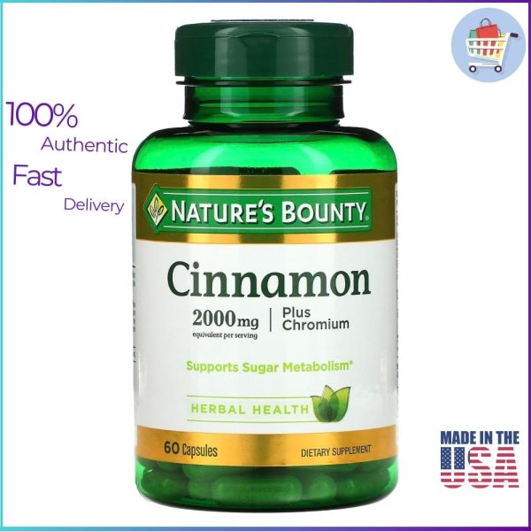Nature’s Bounty Cinnamon Plus Chromium 2000mg 60 Capsules