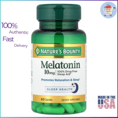 Nature’s Bounty Melatonin 10 mg 60 Capsules Sleep Support Supplement