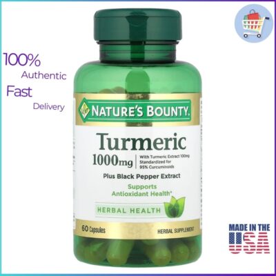Nature’s Bounty Turmeric Plus Black Pepper Extract 1000mg Bottle
