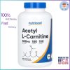 Nutricost Acetyl L-Carnitine 500mg 180 Capsules Bottle