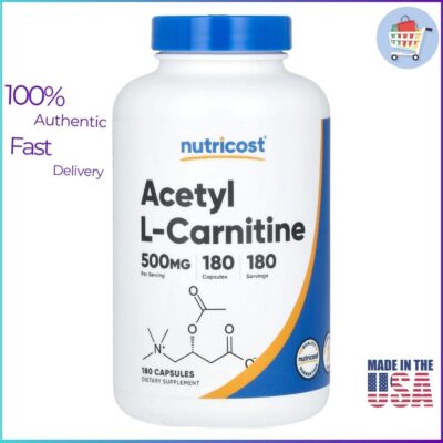 Nutricost Acetyl L-Carnitine 500mg 180 Capsules Bottle
