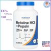 Nutricost Betaine HCl + Pepsin 790mg 240 Capsules Digestive Support Supplement