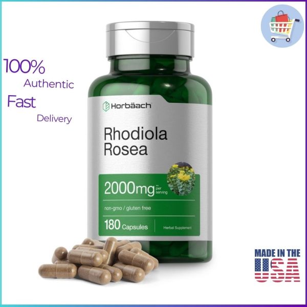 Horbaach Rhodiola Rosea 2000mg herbal supplement bottle