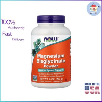 NOW Foods Magnesium Bisglycinate Powder 8 oz supplement bottle
