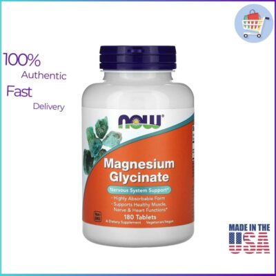 NOW Foods Magnesium Glycinate 100 mg 180 Tablets