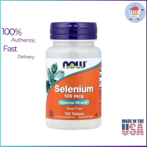 NOW Foods Selenium 100 mcg L-selenomethionine 100 tablets bottle