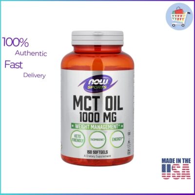 NOW Foods MCT Oil 1000 mg 150 Softgels bottle front view