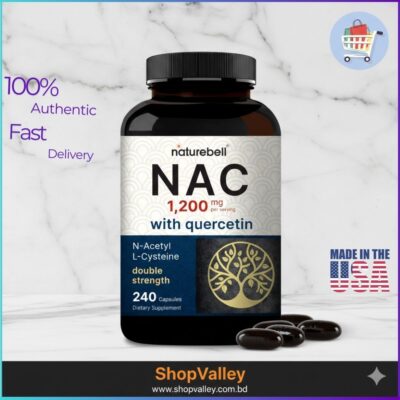 NatureBell NAC 1200mg with Quercetin 240 Capsules supplement bottle