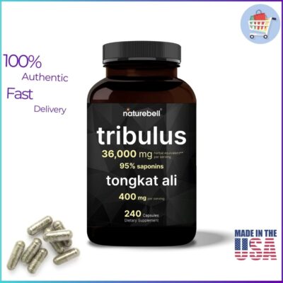 NatureBell Tribulus-36,000mg with Tongkat Ali 400mg – 240 Capsules Bottle