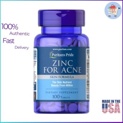 Puritan’s Pride Zinc for Acne 100 Tablets - Skin Support Supplement