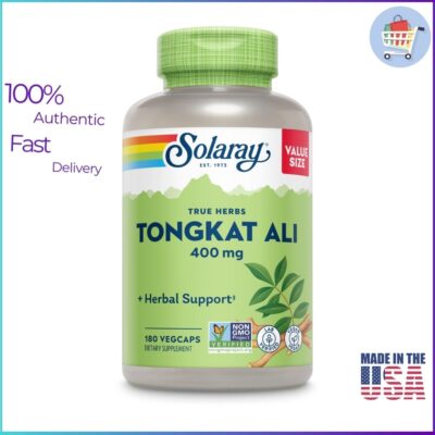 Solaray Tongkat Ali 400 mg supplement bottle – herbal testosterone support