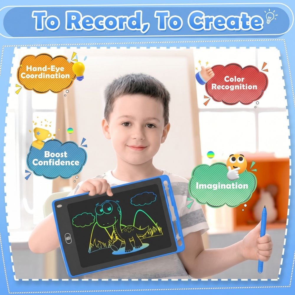 LCD Writing Tablet for Kids, 12 Inch - শিশুদের লেখা ও আঁকার ডিজিটাল বোর্ড - Image 2