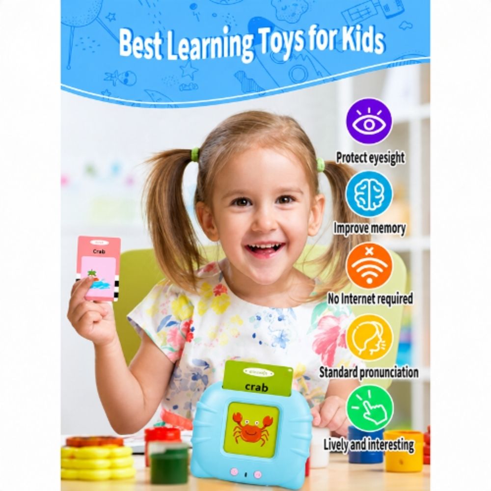 Happy World Talking Flash Card Learning Toy for Kids