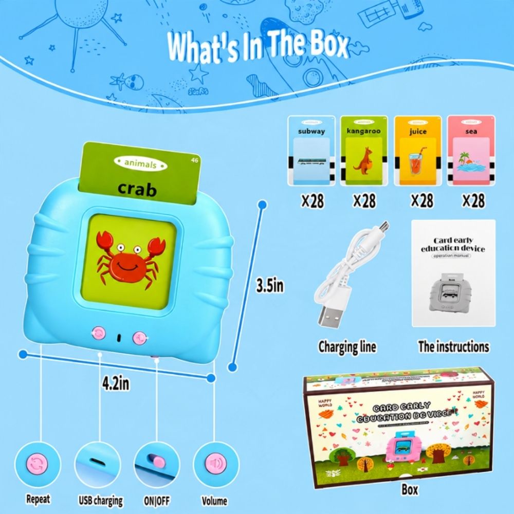 Happy World Talking Flash Card Learning Toy – শিশুদের ইংরেজি শেখার শিক্ষামূলক খেলনা - Image 3