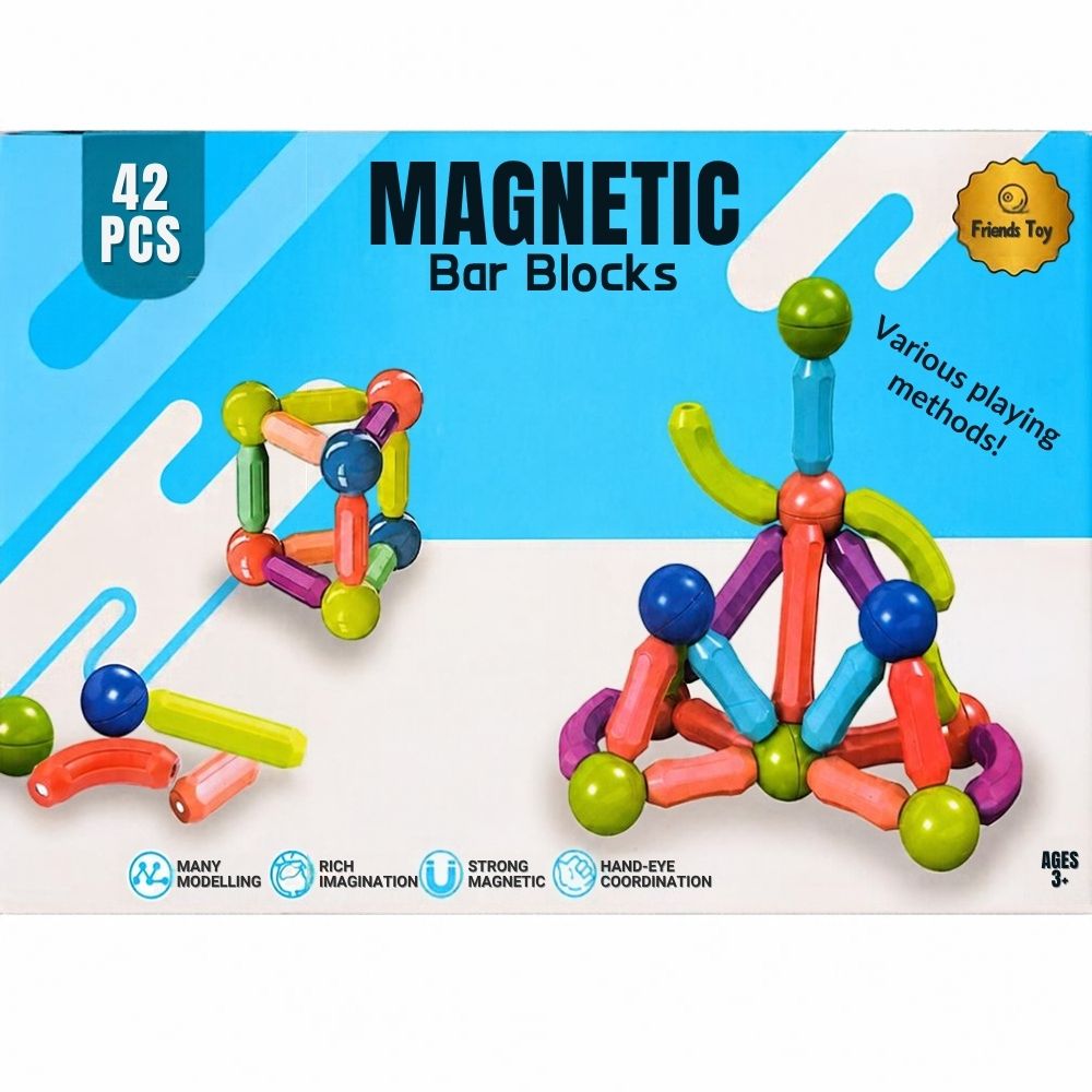 Friends Toy Magnetic Bar Blocks 42 Pcs for Kids – ম্যাগনেটিক বিল্ডিং ব্লকস - Image 4