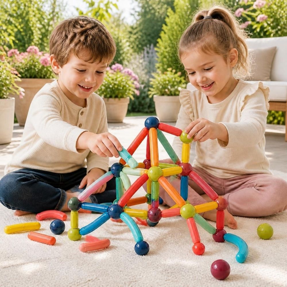 Friends Toy Magnetic Bar Blocks 42 Pcs for Kids – ম্যাগনেটিক বিল্ডিং ব্লকস - Image 3