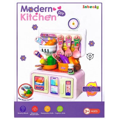 Modern Kitchen DIY Toy Set for Kids with Cooking Accessories
