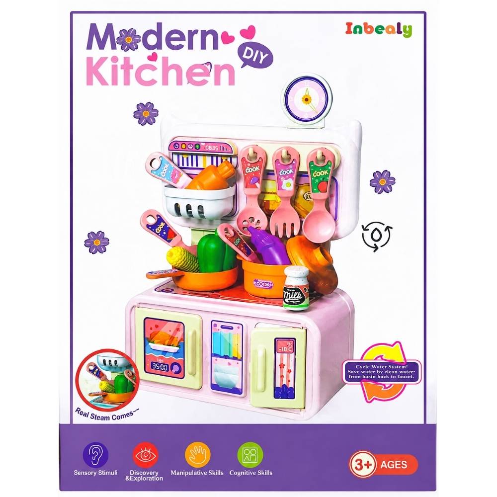 Modern Kitchen DIY Toy Set for Kids with Cooking Accessories